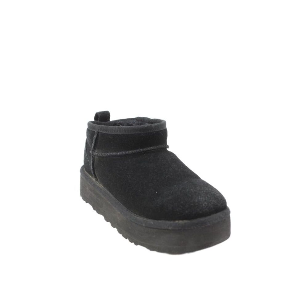 Ugg Girls Suede Shearling Lined Classic Mini Boots Shoes Black Size 2
